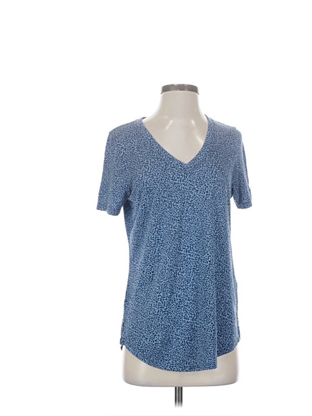 Athleta Blue V-Neck Short Sleeve Top
